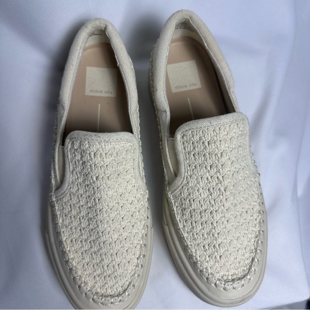 Dolce Vita Cream Woven Slip-On Sneakers Saydi women’s size 6.5 - Picture 8 of 8